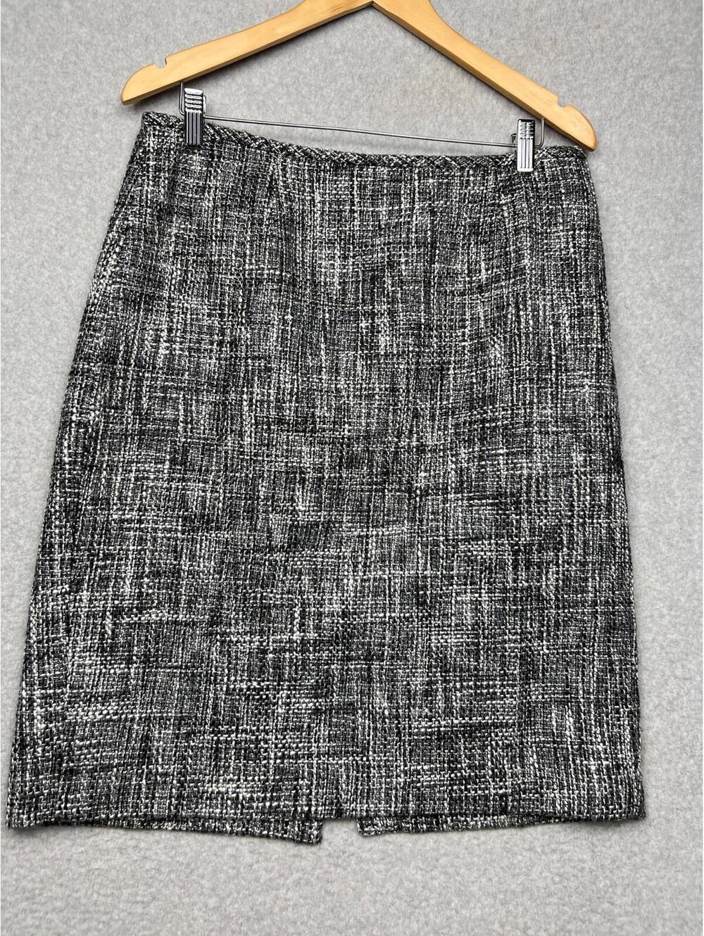 Calvin Klein Womens Tweed Pencil Skirt Size 12 Office Work Preppy City Academia